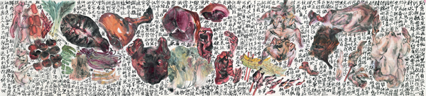 盛宴组画之六 纸本设色 2012 230×53cm