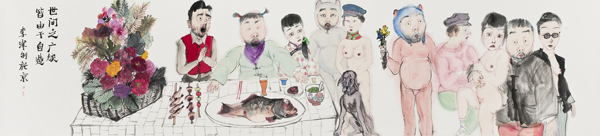 世间之广狭 纸本设色 2013 230×53cm