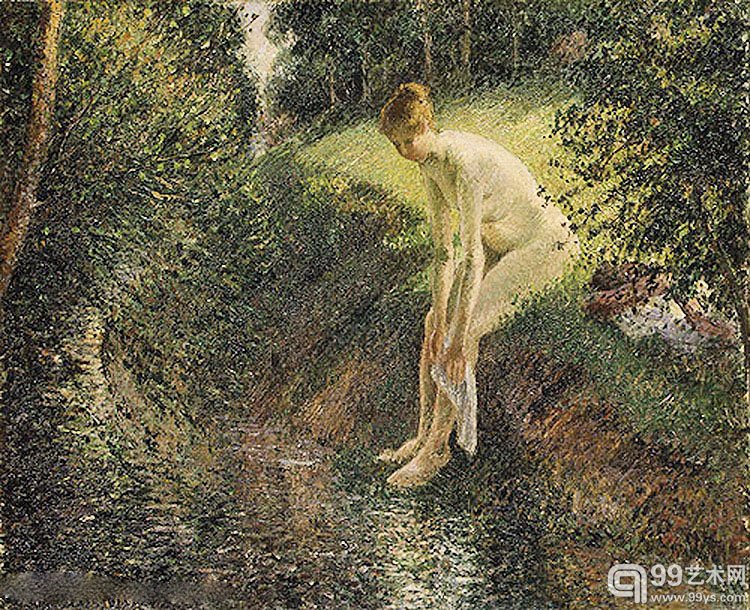 卡米耶·毕沙罗《林中浴女》