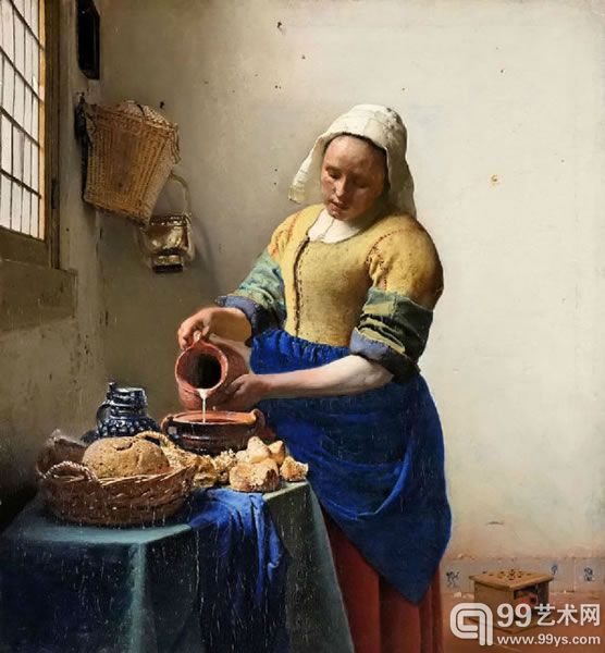 米维尔《倒牛奶的女仆》，来自荷兰国家博物馆