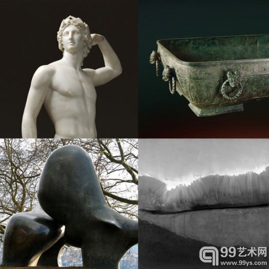 古希腊雕塑、中国古代青铜器、现代雕塑、现代水墨