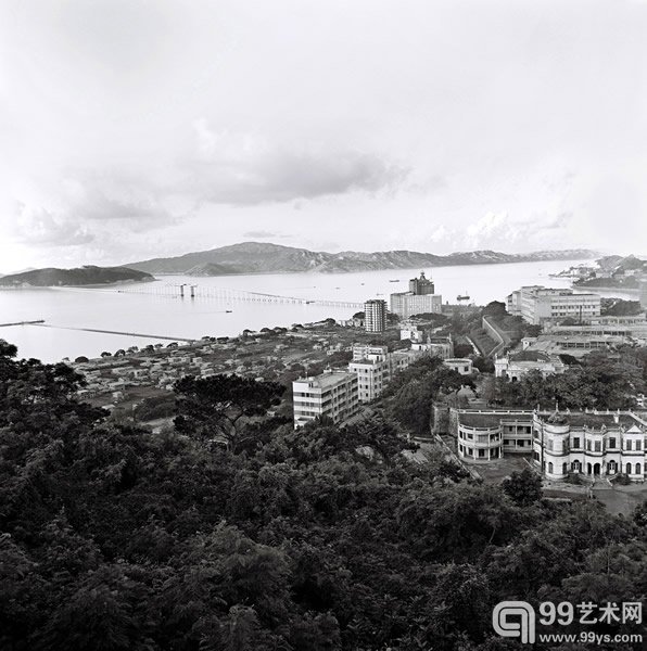 李公剑＿俯瞰澳门南湾＿58X58cm＿1973