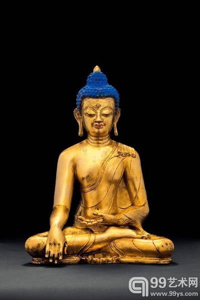拍品编号 252约十四世纪西藏鎏金铜释迦牟尼佛像高 11 3/4 寸 (29.9 公分 )美元150,000-200,000