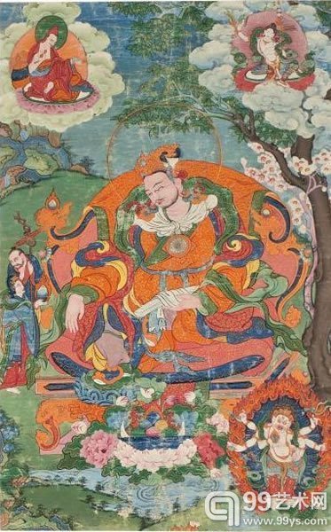 拍品编号 290十八 / 十九世纪西藏第五世夏玛巴画像28 1/4 x 17 3/4寸(71.5 x 45公分)美元20,000-30,000