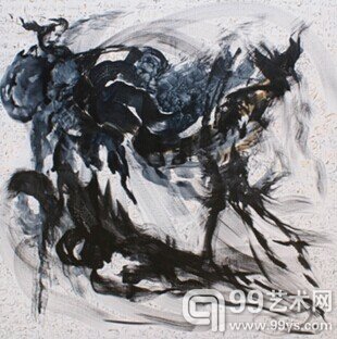 艾蜜莲娜《风的符号》 油彩 100cmX 100cm 