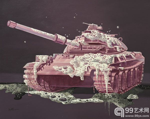 王玉辉-洗坦克布面油画163cm×110cm2010