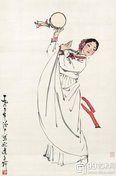 叶浅予 延边之舞纸本立轴69 × 46 cm