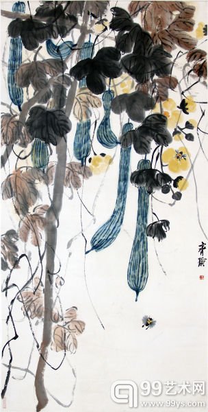 齐白石丝瓜图135×68cm