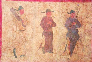 孟津新庄五代墓甬道东壁壁画