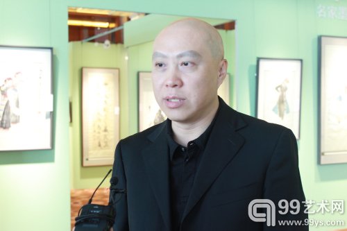 嘉德四季第39期拍卖会预展现场：嘉德四季书画部总经理贾云涛接受采访