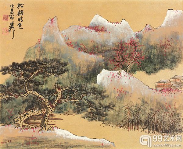 谢稚柳 《江山粹美册》之一 纸本设色 册页29×36cm