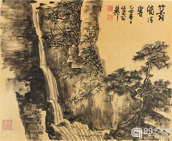 谢稚柳 《江山粹美册》之二 纸本设色 册页29×36cm