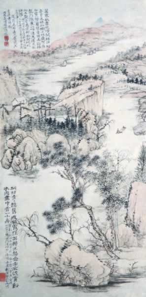 石涛传世精品《山水立轴》