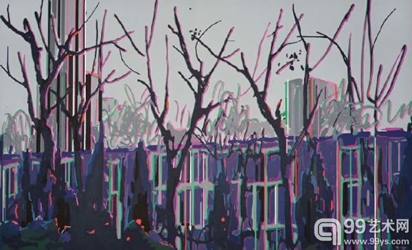 刘韡《紫气 — 第10号》油彩 画布2007年作180 x 300 公分 (70 7/8 x 118 1/8 英寸)人民币1,200,000-3,000,000美元200,000-500,000