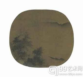 拍品编号 2宋  夏珪      《行舟图》    水墨绢本 镜框