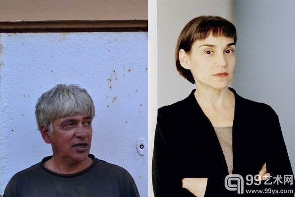Emile Maurice(左)及评审古根海姆首席策展人Nancy Spector(右)