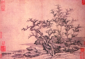 上海博物馆藏王蒙《溪山风雨图册十之二》 　　（高28．3厘米，宽40．5厘米）