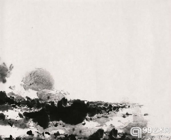 赵无极 《无题》1967 年作水墨纸本44.5 x 53.5 cm.估价﹕HK$ 200,000 - 300,000US$ 25,600 - 38,500