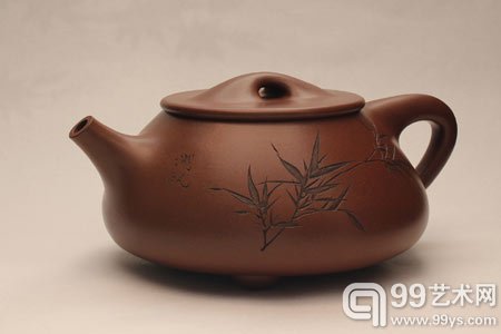 民国三十七年 顾景舟制 吴湖帆书画 寒汀石瓢壶