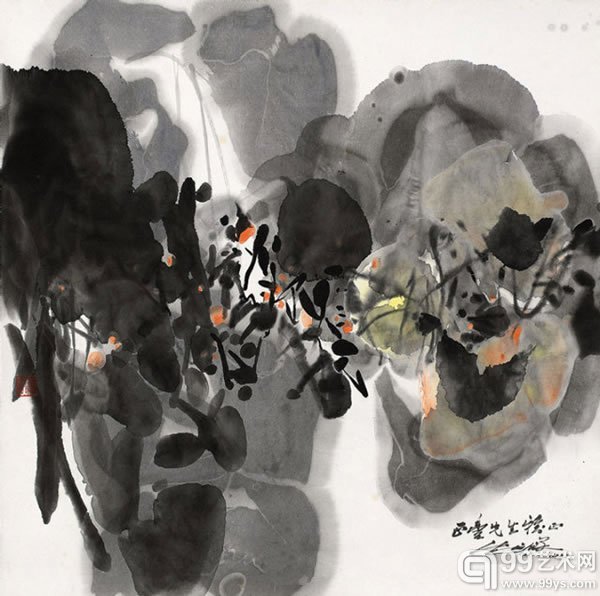 朱德群 《山水》1997年作水墨设色纸本68 x 68 cm.估价﹕HK$ 480,000 - 680,000US$ 61,500 - 87,200