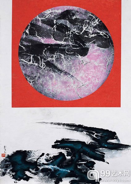 刘国松 《日正当中第3号》1969 年作水墨设色纸本97 x 69 cm.估价﹕HK$ 300,000 - 400,000US$ 38,500 - 51,300