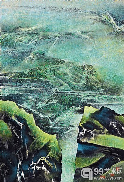 刘国松 《春山含笑》1966 年作水墨设色纸本83.5 x 57 cm.估价﹕HK$ 250,000 - 350,000US$ 32,100 - 44,900