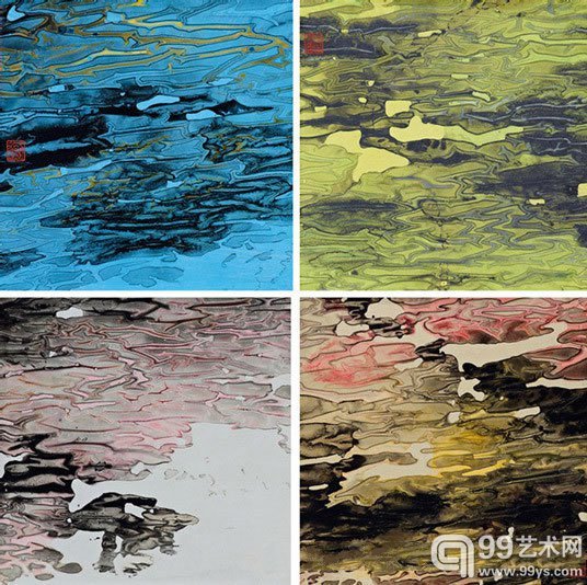 刘国松 《四季系列五十四》2006 年作水墨设色纸本each: 30 x 30 cm.overall: 60 x 60 cm.估价﹕HK$ 220,000 - 320,000US$ 28,200 - 41,000