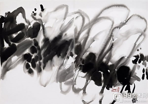 唐海文 《无题》水墨纸本70 x 100 cm.估价﹕HK$ 60,000 - 80,000US$ 7,700 - 10,300