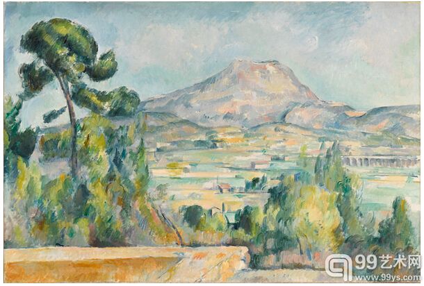 3.保罗•塞尚，《 Der Mont Sainte Victoire》, um 1890