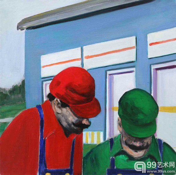 看图纸的双胞胎  50x50cm 2014