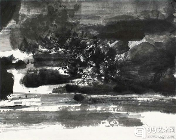 赵无极(1921－2013)无题纸本水墨48×61cm1977HKD:1,500,000-2,000,000附赵无极工作室证书