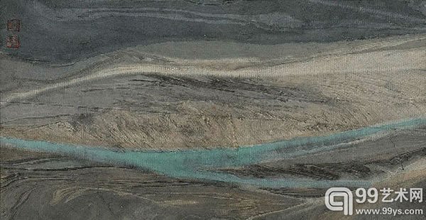 刘国松(b.1932)塔里木河之旅纸本设色41×129cm1999HKD:450,000-550,000出版：《刘国松的宇宙》，长流艺闻杂志社出版，2004