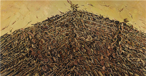 东方葵Ⅰ金塔Ⅰ油画Ⅰ280cm×540cmⅠ2014
