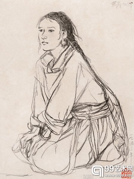 少女 38x29cm 1953年