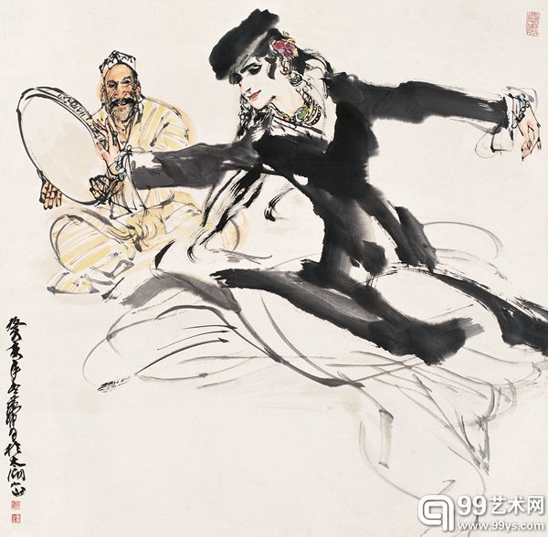 于阗歌舞 68x68cm 1983年