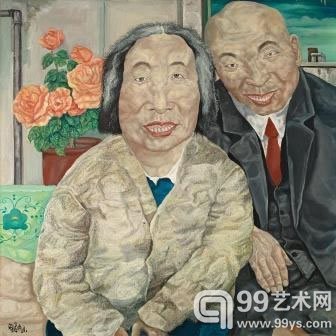 刘炜无题油彩画布1991年作100.2 x 100.2公分(39 1/2 x 39 1/2 英吋)签名︰刘炜(左下)港币6,000,000-8,000,000美元769,200-1,025,600