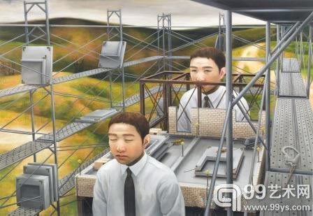 石田彻也工作油彩画布2001年作112 x 162.3 公分(44 7/8 x 63 7/8 英吋)港币1,200,000-1,600,000美元153,800-205,100