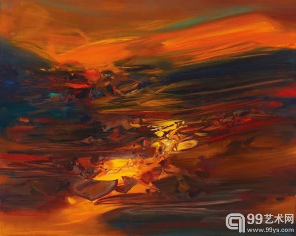朱德群第四O四号油彩画布约1970-1971年作162.5 x 202.5公分(64 x 79 3/4 英寸)款识：朱德群CHU TEH-CHUN 70-71 (右下) 朱德群CHU TEH-CHUN No. 404 1971 （画背）港币20,000,000-30,000,000美元2,564,100-3,846,200