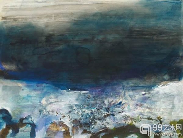 赵无极无题水彩纸本1981年作55.3 x 73.7 公分(21 3/4 x 29 英寸)款识：无极ZAO 81(右下）港币1,800,000-2,600,000美元230,800-333,300