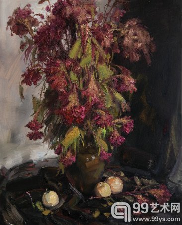 孔慧 鸡冠花 80x65cm 2013年