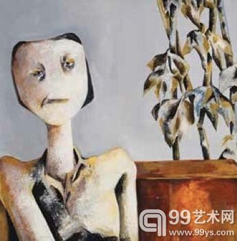Bahman Mohassess，《母亲的肖像》，1974年，布面油画，约34 × 30