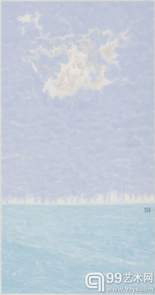 王牧羽 镜之四 纸本水墨 100cm×52cm  2014年