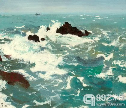 9.吴冠中作品《Ocean Waves》, 成交价71.1624万美元