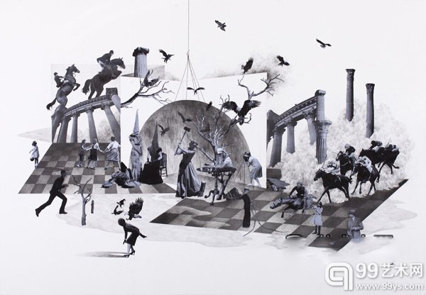 廉知嬉 《Happening in your moment of decision》 112x162cm 综合材料 2012