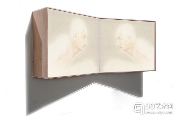 2014《假亦真——惊》 纸本设色＋数码微喷 128x50cm(实物图)