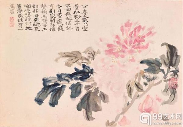 清石涛花卉册设色纸本册页镜框八幅每幅26.7x38.1公分(10?x15英寸)港币18,000,000–26,000,000美元2,330,000–3,360,000