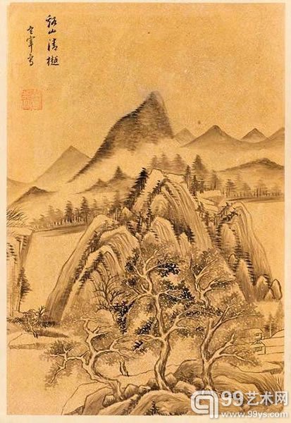 明董其昌山水书法册水墨金笺/绢本镜框十二幅每幅约38x26公分(15x10?英寸)港币5,000,000–6,000,000美元650,000–775,000