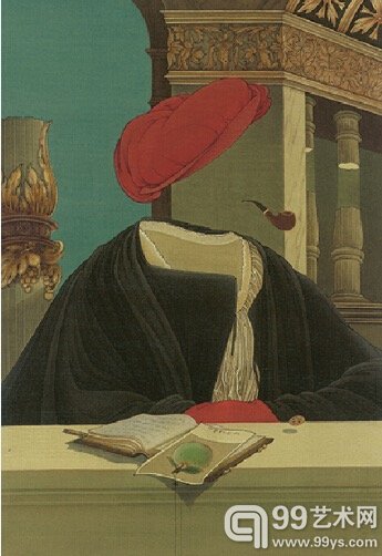 《向大师致敬—寻找汉斯•荷尔拜因》 绢本设色 47.5x33.5cm 2014年