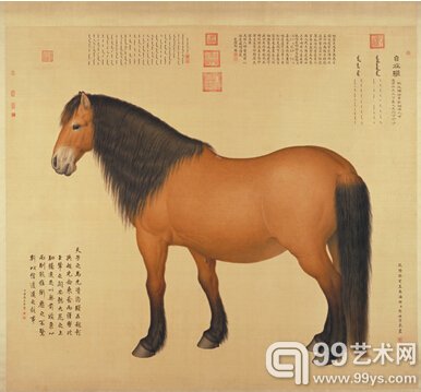 清乾隆年间郎世宁作品《自在驹》