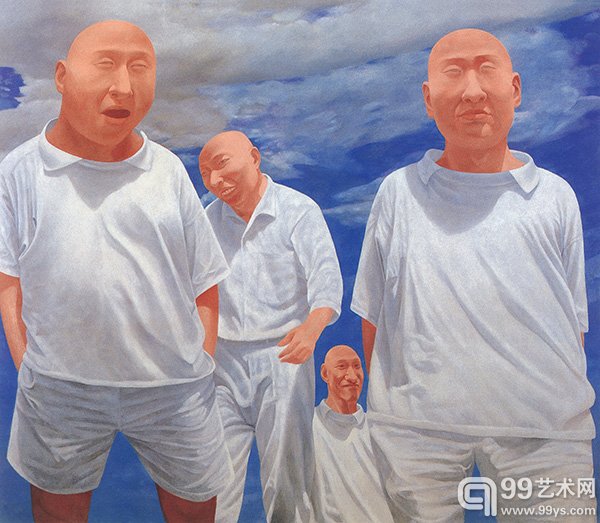 方力钧 系列二（之六） 180×230cm 布面丙烯 1993年2月